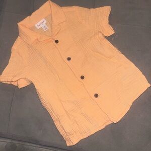 Gauze Button-Up Shirt in Peach/ Orange from Cat & Jack SZ 3T